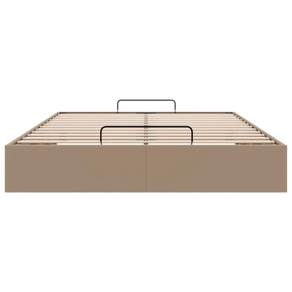 vidaXL Ottoman Bed Frame without Mattress Cappuccino 140x190cm Faux Leather