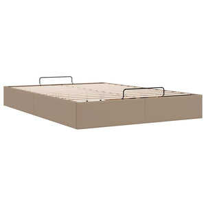 vidaXL Ottoman Bed Frame without Mattress Cappuccino 140x190cm Faux Leather