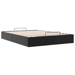 vidaXL Ottoman Bed Frame without Mattress Black 140x200 cm Faux Leather