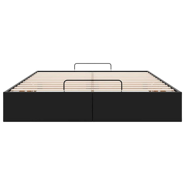 vidaXL Ottoman Bed Frame without Mattress Black 140x200 cm Faux Leather