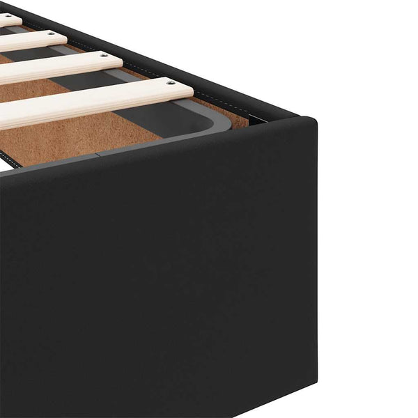 vidaXL Ottoman Bed Frame without Mattress Black 140x200 cm Faux Leather