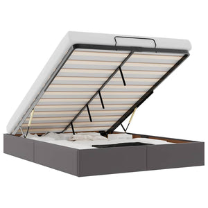 vidaXL Ottoman Bed Frame Grey 140x200 cm Faux Leather