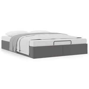 vidaXL Ottoman Bed Frame Grey 140x200 cm Faux Leather
