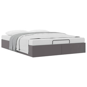 vidaXL Ottoman Bed Frame Grey 140x200 cm Faux Leather