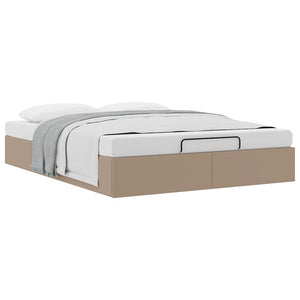 vidaXL Ottoman Bed Frame without Mattress Cappuccino 140x200cm Faux Leather