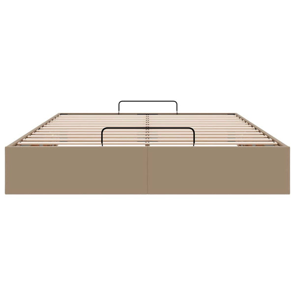 vidaXL Ottoman Bed Frame without Mattress Cappuccino 140x200cm Faux Leather
