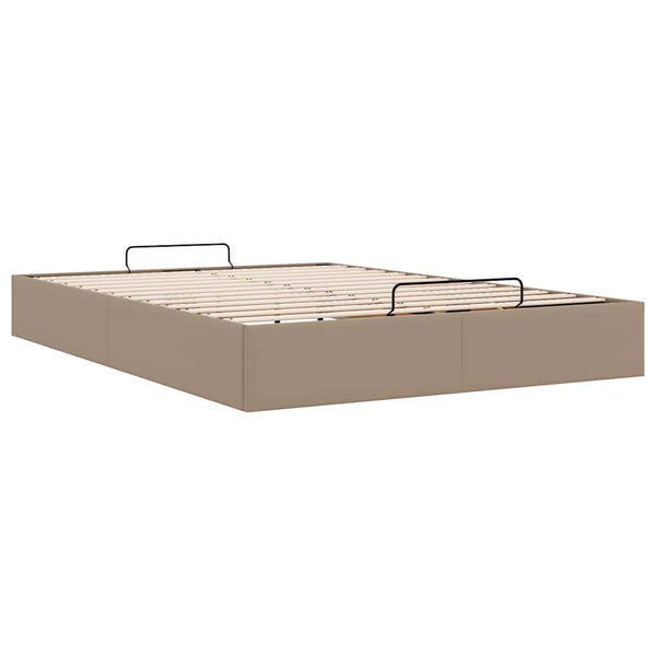 vidaXL Ottoman Bed Frame without Mattress Cappuccino 140x200cm Faux Leather