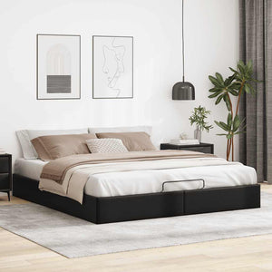vidaXL Ottoman Bed Frame Black 160x200 cm Faux Leather (No Mattress)