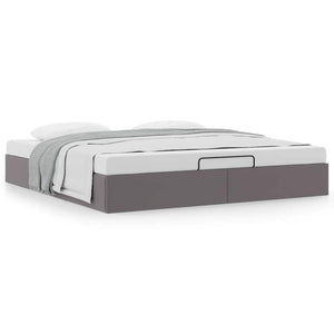 vidaXL Ottoman Bed Frame Grey 160x200 cm Faux Leather (No Mattress)