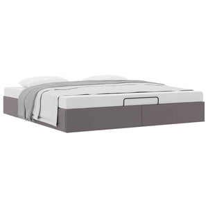 vidaXL Ottoman Bed Frame Grey 160x200 cm Faux Leather (No Mattress)