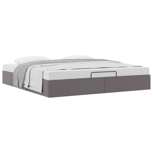 vidaXL Ottoman Bed Frame Grey 160x200 cm Faux Leather (No Mattress)