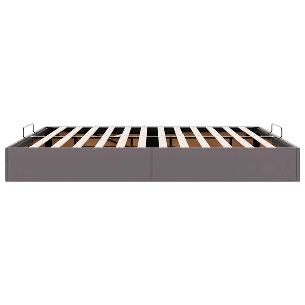 vidaXL Ottoman Bed Frame Grey 160x200 cm Faux Leather (No Mattress)