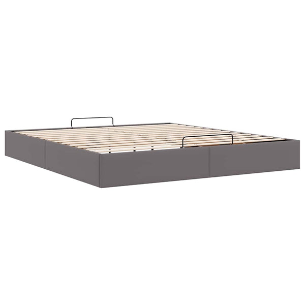 vidaXL Ottoman Bed Frame Grey 160x200 cm Faux Leather (No Mattress)