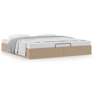vidaXL Ottoman Bed Frame without Mattress Cappuccino 160x200cm Faux Leather