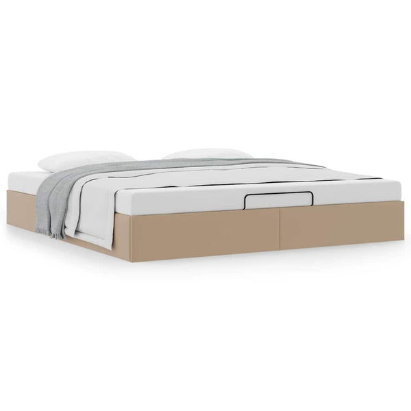 vidaXL Ottoman Bed Frame without Mattress Cappuccino 160x200cm Faux Leather