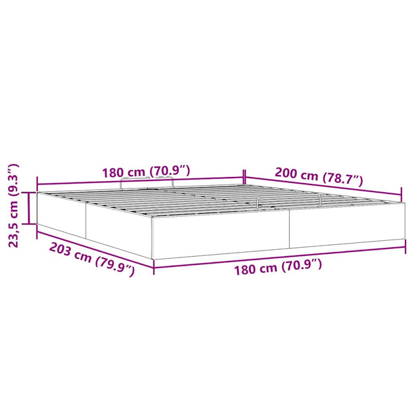 vidaXL Ottoman Bed Frame Grey Artificial Leather 180x200 cm (no mattress)