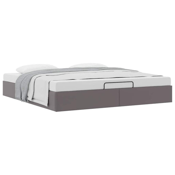 vidaXL Ottoman Bed Frame Grey Artificial Leather 180x200 cm (no mattress)