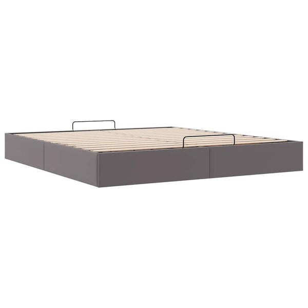 vidaXL Ottoman Bed Frame Grey Artificial Leather 180x200 cm (no mattress)