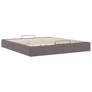 vidaXL Ottoman Bed Frame Grey Artificial Leather 180x200 cm (no mattress)