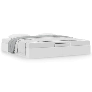 vidaXL Ottoman Bed Frame without Mattress White 200x200 cm Faux Leather