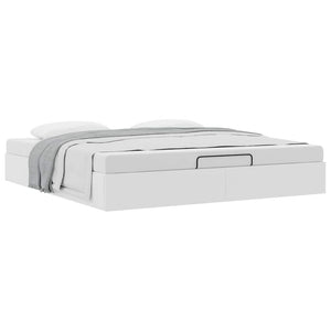vidaXL Ottoman Bed Frame without Mattress White 200x200 cm Faux Leather
