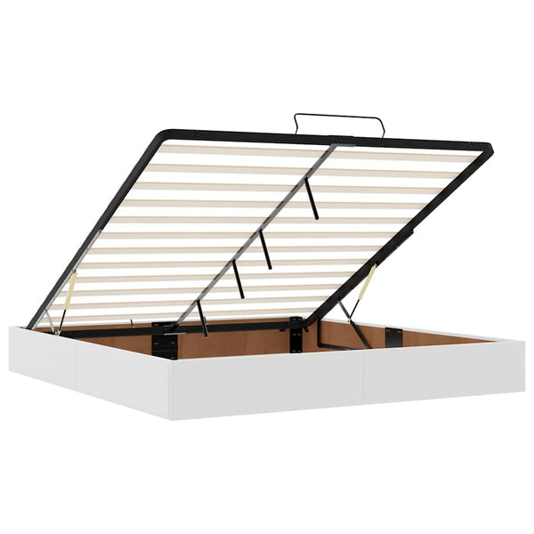 vidaXL Ottoman Bed Frame without Mattress White 200x200 cm Faux Leather