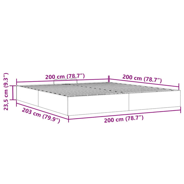 vidaXL Ottoman Bed without Mattress Grey 200x200 cm Faux Leather