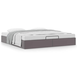 vidaXL Ottoman Bed without Mattress Grey 200x200 cm Faux Leather