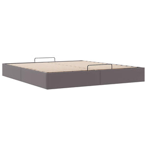 vidaXL Ottoman Bed without Mattress Grey 200x200 cm Faux Leather