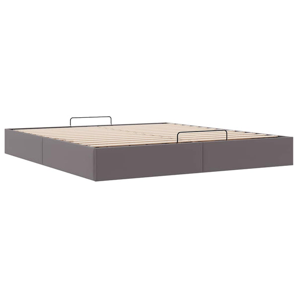 vidaXL Ottoman Bed without Mattress Grey 200x200 cm Faux Leather