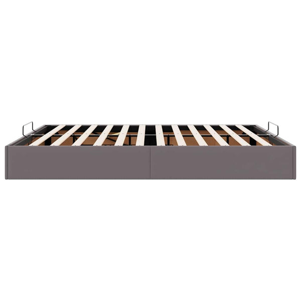 vidaXL Ottoman Bed without Mattress Grey 200x200 cm Faux Leather