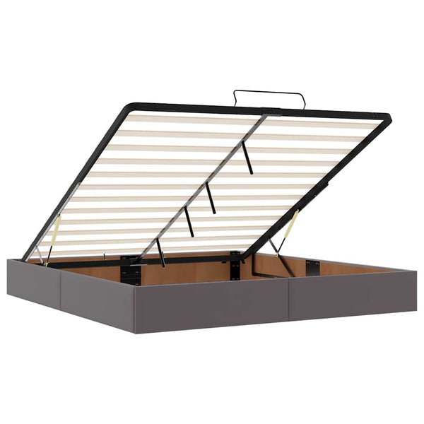 vidaXL Ottoman Bed without Mattress Grey 200x200 cm Faux Leather