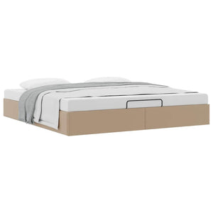 vidaXL Ottoman Bed Frame with Storage Cappuccino 200x200 cm Faux Leather