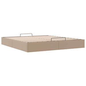 vidaXL Ottoman Bed Frame with Storage Cappuccino 200x200 cm Faux Leather