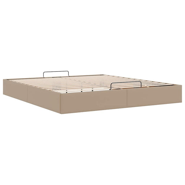 vidaXL Ottoman Bed Frame with Storage Cappuccino 200x200 cm Faux Leather
