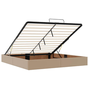 vidaXL Ottoman Bed Frame with Storage Cappuccino 200x200 cm Faux Leather