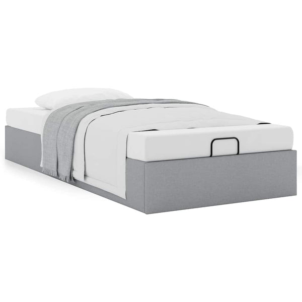 vidaXL Ottoman Bed Frame Light Grey 80x200 cm Fabric (no mattress)