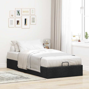 vidaXL Ottoman Bed Frame without Mattress Black 80x200 cm Fabric
