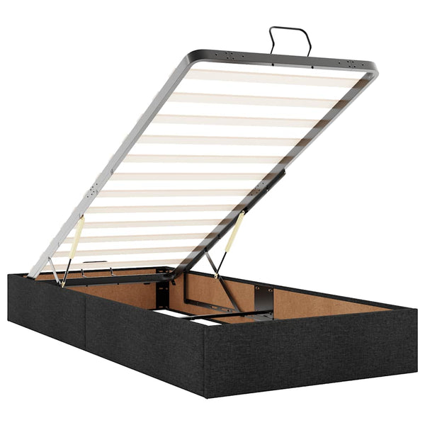vidaXL Ottoman Bed Frame without Mattress Black 80x200 cm Fabric