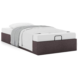 vidaXL Ottoman Bed Frame without Mattress Dark Brown 80x200 cm Fabric