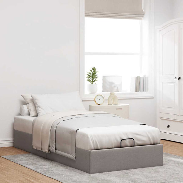 vidaXL Ottoman Bed Frame without Mattress Taupe 80x200 cm Fabric