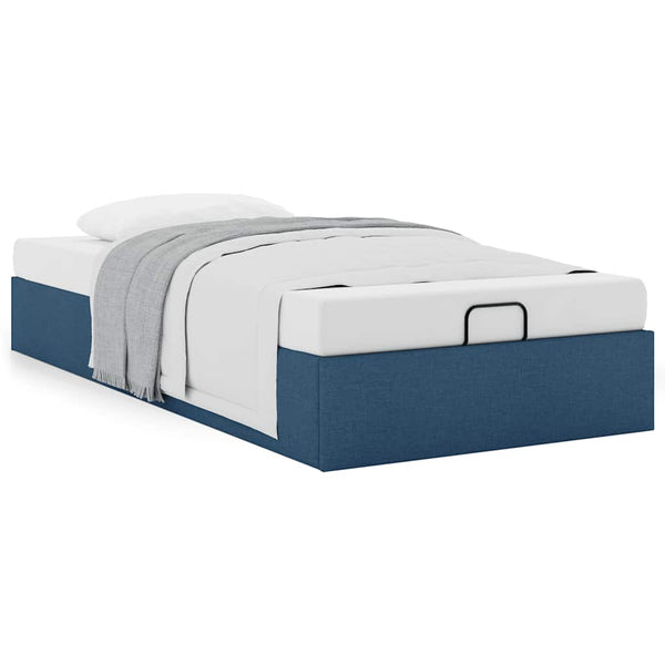 vidaXL Ottoman Bed Frame without Mattress Blue 80x200 cm Fabric