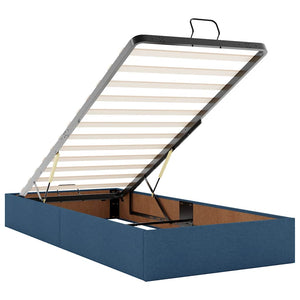 vidaXL Ottoman Bed Frame without Mattress Blue 80x200 cm Fabric