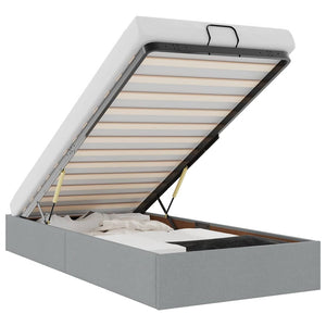 vidaXL Ottoman Bed Frame Light Gray 90x190 cm Fabric (No Mattress)