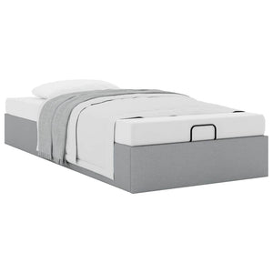 vidaXL Ottoman Bed Frame Light Gray 90x190 cm Fabric (No Mattress)