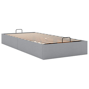 vidaXL Ottoman Bed Frame Light Gray 90x190 cm Fabric (No Mattress)