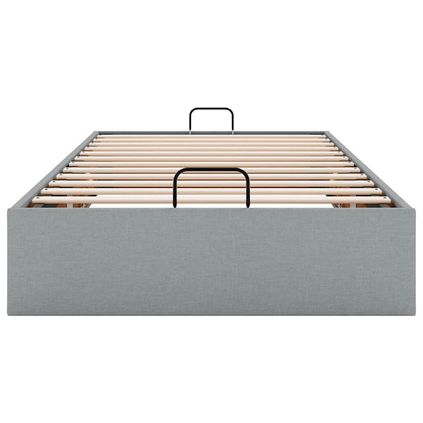 vidaXL Ottoman Bed Frame Light Gray 90x190 cm Fabric (No Mattress)