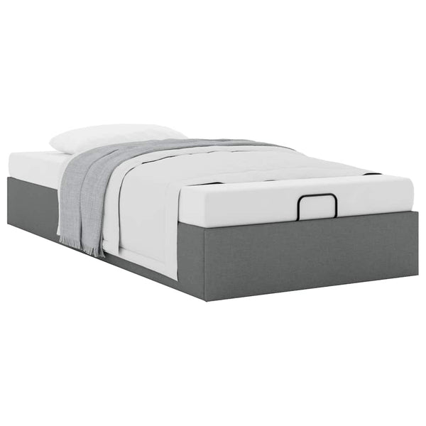 vidaXL Ottoman Bed without Mattress Dark Grey 90x190 cm Fabric
