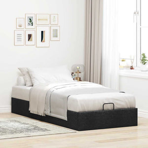 vidaXL Ottoman Bed Frame without Mattress Black 90x190 cm Fabric