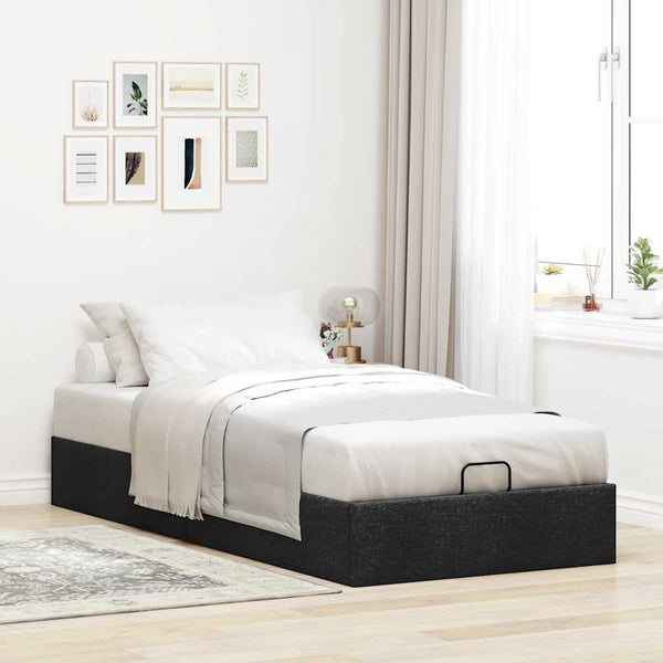 vidaXL Ottoman Bed Frame without Mattress Black 90x190 cm Fabric